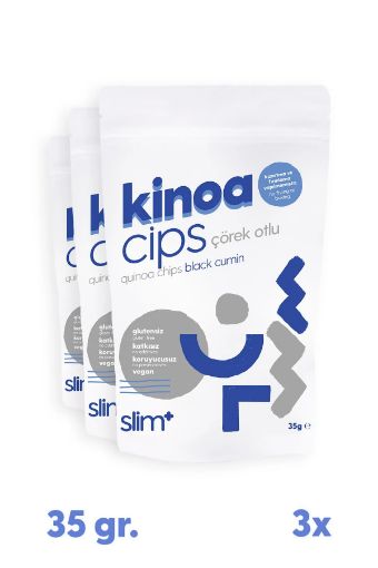 3 Paket 35G Glutensiz Vegan Yağsız Çörekotlu Kinoa Cipsi resmi