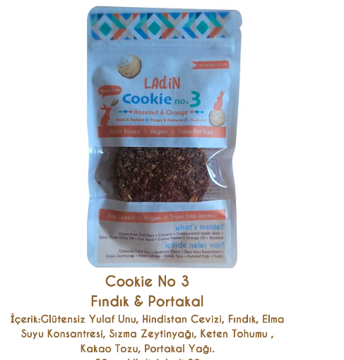 Ladin Glutensiz Cookie Fındık & Portakal 40g resmi