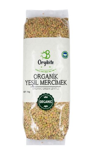 Orgibite Organik Yeşil Mercimek 1 Kg paket resmi