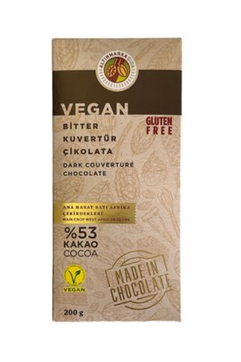 Altın Marka Bitter Vegan Kuvertür Çikolata 200g resmi