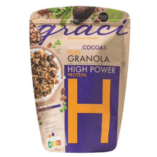 Graci ( High Power ) - Yulaf, Kakao ve Bezelyeli Granola 300g resmi