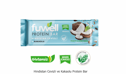 Fuwell Hindistan Cevizli & Kakaolu Protein Bar 40g resmi