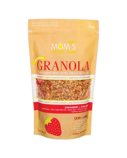 Mom's Natural Foods Çilek&Chia Granola 360g resmi