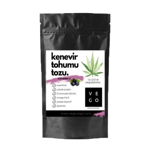 Açai Berry Aromalı Kenevir Tohumu Tozu 100gr resmi