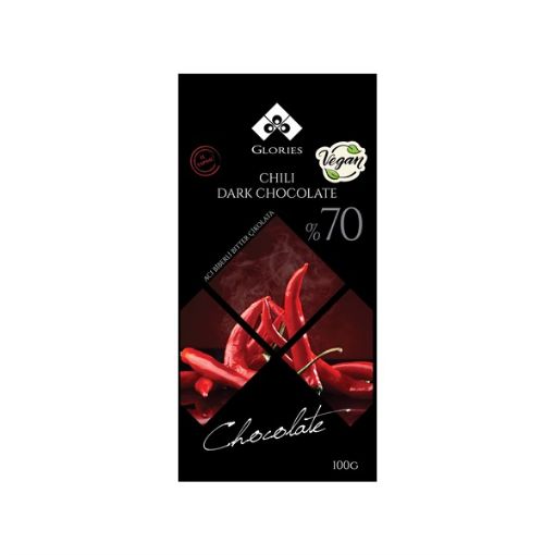 Acı Biberli %70 Bitter Çikolata 100gr resmi