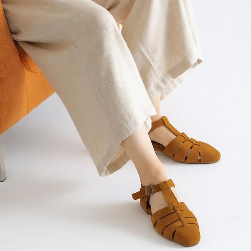 Kemal Tanca Kadın Vegan Günlük Sandalet Kahverengi resmi