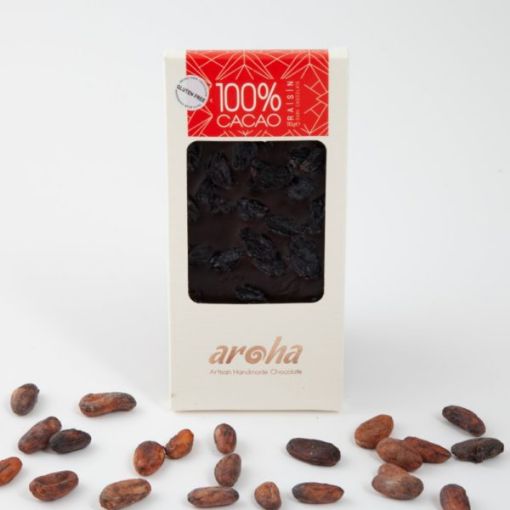 Aroha Kara Üzümlü %100 Bitter Çikolata 110gr