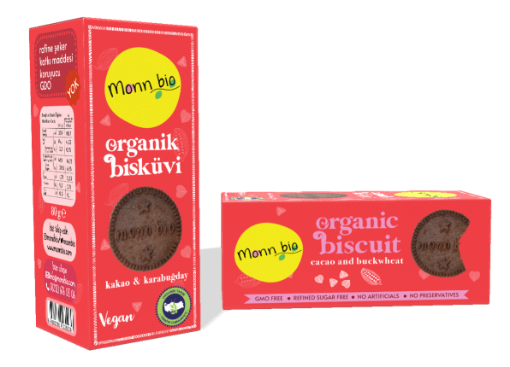 Monn Bio Organik Kakaolu Karabuğdaylı Kurabiye 80gr