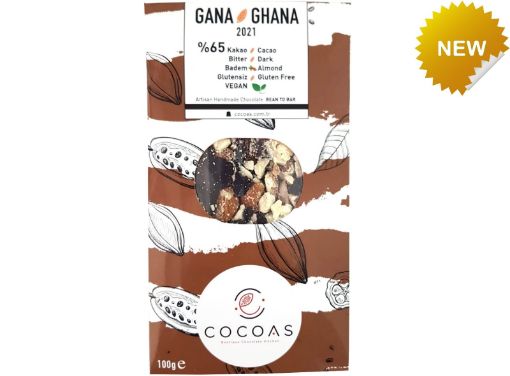 Cocoas Bademli Vegan Glutensiz Bitter Tablet Çikolata