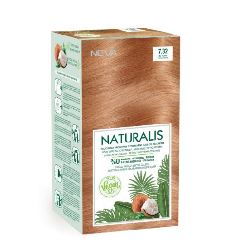Nevacolor Naturalis Vegan Kalıcı Krem Saç Boyası Seti 7.32 BAL KUMRAL