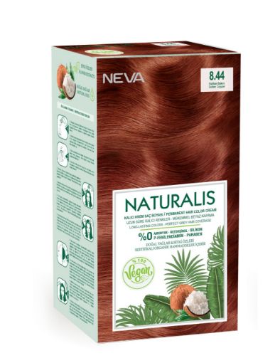 Nevacolor Naturalis Vegan Kalıcı Krem Saç Boyası Seti 8.44 SULTAN BAKIRI