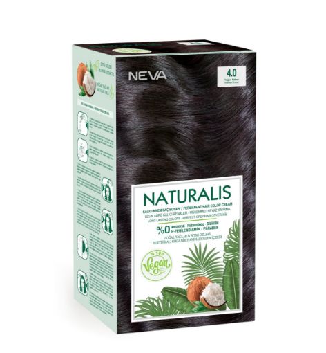 Nevacolor Naturalis Vegan Kalıcı Krem Saç Boyası Seti 4.0 YOĞUN KAHVE