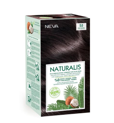 Nevacolor Naturalis Vegan Kalıcı Krem Saç Boyası Seti 5.0 YOĞUN AÇIK KAHVE