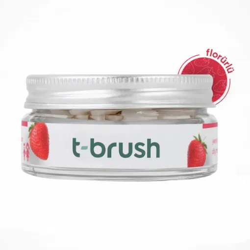 T-Brush Çilek Aromalı Diş Macunu Tableti - Florürlü