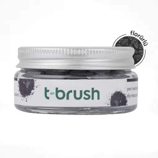 T-Brush Activated Charcoal Diş Macunu Tableti - Florürlü