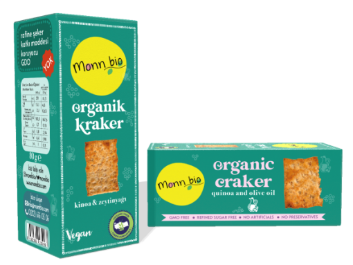Monn Bio Organik Kinoalı Zeytinyağlı Kraker  80g