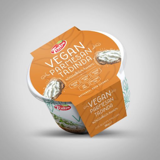 Trakya Çiftliği Vegan Parmesanlı Krem Peynir imsi Bitkisel Gıda 200 g resmi