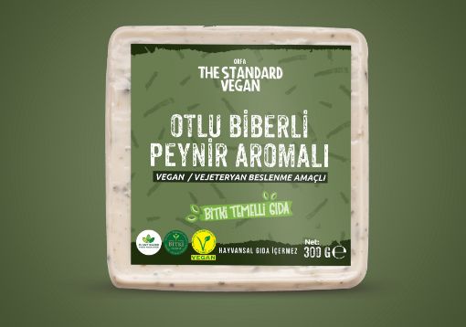 Orfa The Standard Vegan Otlu Biberli Peynir imsi 300g (Bitkisel Gıda) resmi