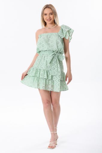 Mint Yeşili Fisto Mini Elbise