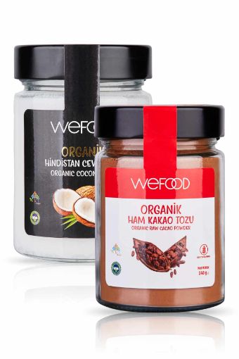 Wefood Organik Hindistan Cevizi Yağı 300 ml + Organik Ham Kakao Tozu 140 gr resmi