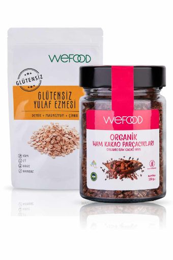 Wefood Glutensiz Yulaf Ezmesi 300 gr + Organik Ham Kakao Parçacıkları 150 gr resmi