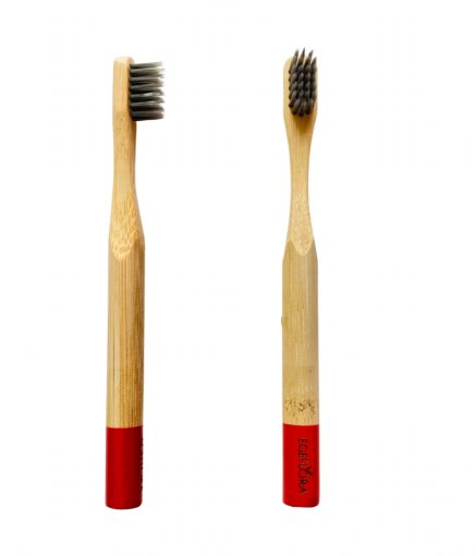 Bambu Diş Fırçası Çocuk (Kırmızı) resmi