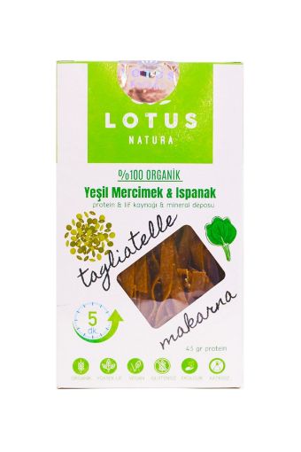 Lotus Natura Organik Makarna Yeşil Mercimek & Ispanak Tagliatelle 200g resmi