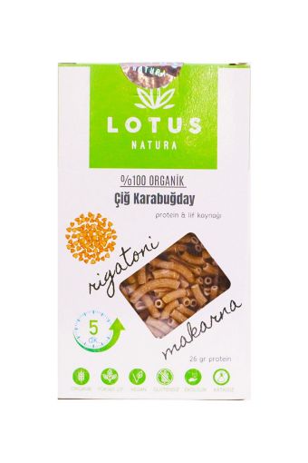 Lotus Natura Organik Makarna Çiğ Karabuğday Makarna Rigatoni 200g
