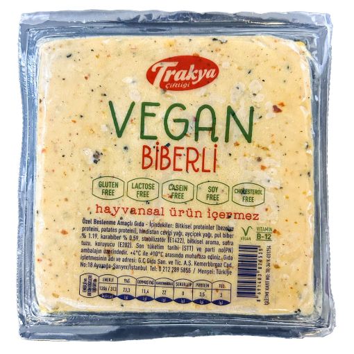 Trakya Çiftliği Vegan Biberli Peynir imsi Bitkisel Gıda 250g resmi