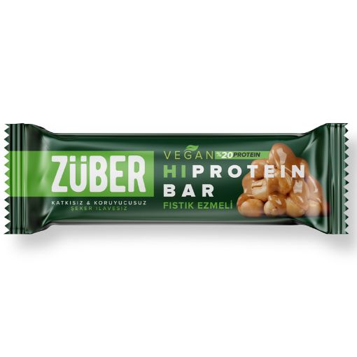 Züber Fıstık Ezmeli Vegan Hi Protein Bar 45g resmi