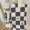 HS Organic Tote Bag - Dönüşen Damalar resmi