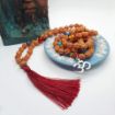 7 Çakra Doğal Taş Rudraksha Tohumu 108 Mala Meditasyon Om Yoga Kolye Tesbih- Balance Jewelry resmi