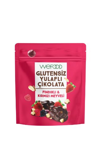 Wefood Glutensiz Yulaflı Çikolata Fındıklı & Kırmızı Meyveli 40 gr 3'lü resmi