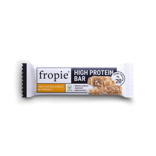 Fropie Vegan High Protein Bar - Yer Fıstığı Ezmeli & Fındıklı 40g resmi