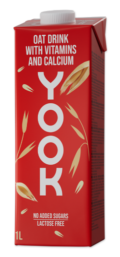 Yook Yulaf Sütü Vitaminli Şekersiz 1L fiyatı ve karşılaştırması, B2 B12 D2 vitaminli laktozsuz yulaf sütü kutusu