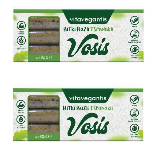 2'Li Vitavegantis Ispanaklı Vegan Sosis 180g resmi