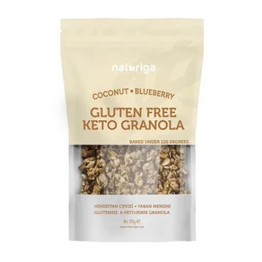 Naturiga  Glutensiz Ketojenik Granola 250g (Hindistan Cevizi & Yaban Mersini) resmi