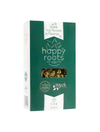 Happy Roots Organik Yeşil Mercimek Makarnası 200g resmi