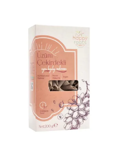 Happy Roots Üzüm Çekirdekli Siyez Makarnası 200g resmi