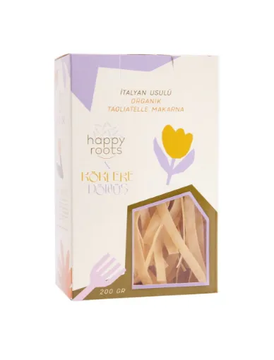 Happy Roots Organik Taglietelle İtalyan Usulu İrmik Makarnası 200g resmi