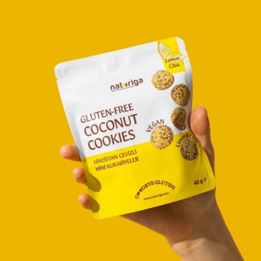 Naturiga Limon & Chialı Hindistan Cevizli Kurabiye 40g resmi