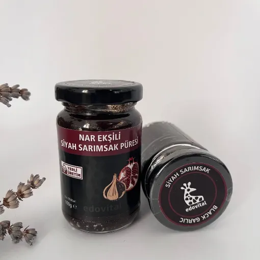 Edovital Nar Ekşili Siyah Sarımsak Püre 100g (Cam Kavanoz) resmi