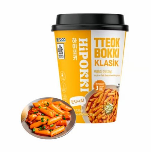 Hipokki Acı ve Tatlı Soslu Kore Tteokbokki Pirinç Keki 120g resmi