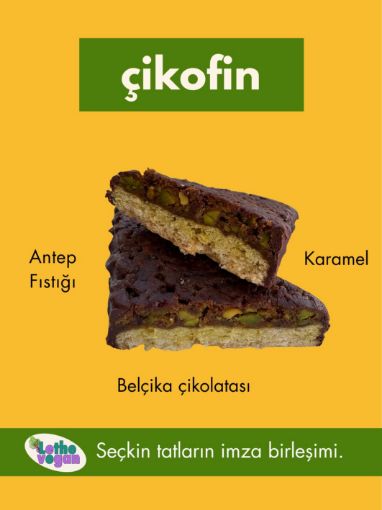 Lethe Çikofin – Bitter Çikolatalı Antep Fıstıklı Vegan Tatlı 80g resmi