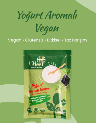 Vitleaf Yoğurt Aromalı Vegan Toz Karışım 35g resmi