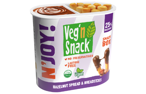 Veg'n Snack- N'JOY Vegan Kakaolu Fındık Kreması Ve Grissini 50g resmi
