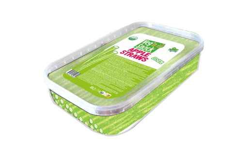 Veg'n Snack Apple Straws - Elma Aromalı Yumuşak Şeker Çubukları -Küvette 200g resmi