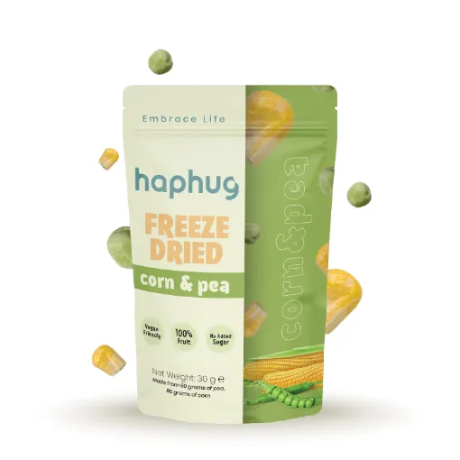 Haphug Dondurularak Kurutulmuş Bezelye & Mısır 30g resmi