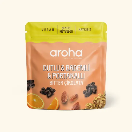 Aroha Dutlu Bademli Portakallı Bitter Çikolata 50g resmi