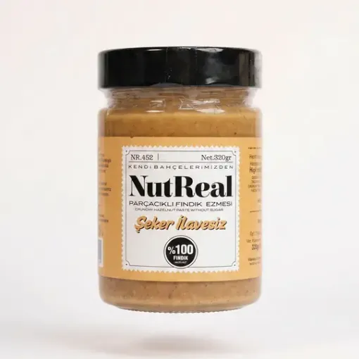 NutReal Şeker İlavesiz Fındık Ezmesi (Parçacıklı) - 320g resmi